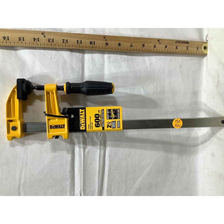 Dewalt F-Clamp, 600Lbs Clamping Force, 2-1/2" Throat Capacity