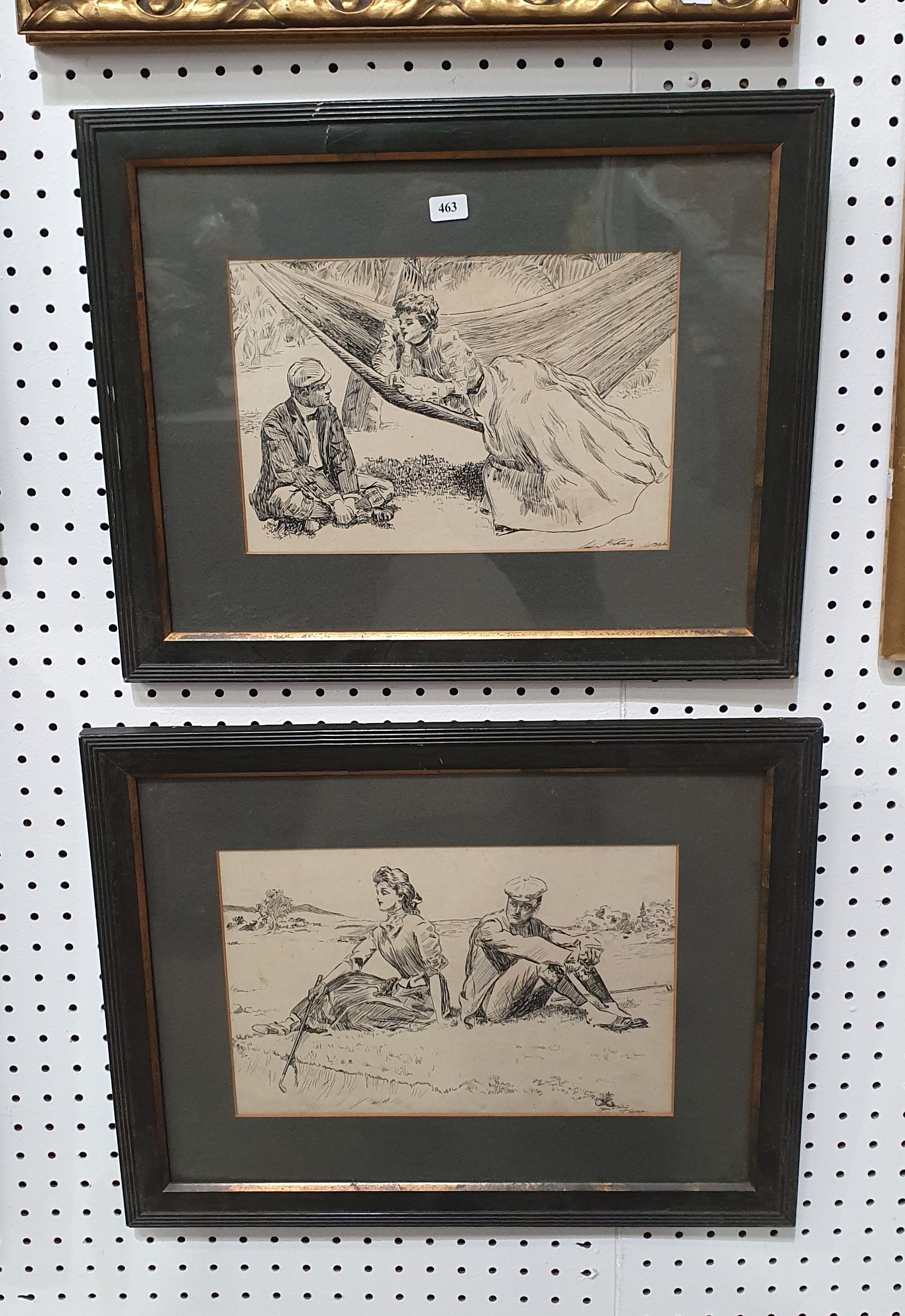 463 · TWO FRAMED SKETCHES AFTER CHARLES DANA GIBSON
