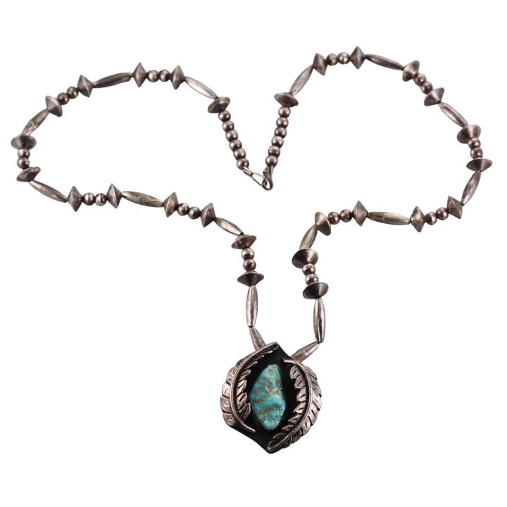 Priscilla Apacheto Native American Sterling Turquoise Necklace