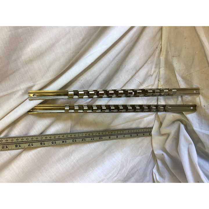 (2) Proto 13 & 12 Stainless Steel Socket Rail Set