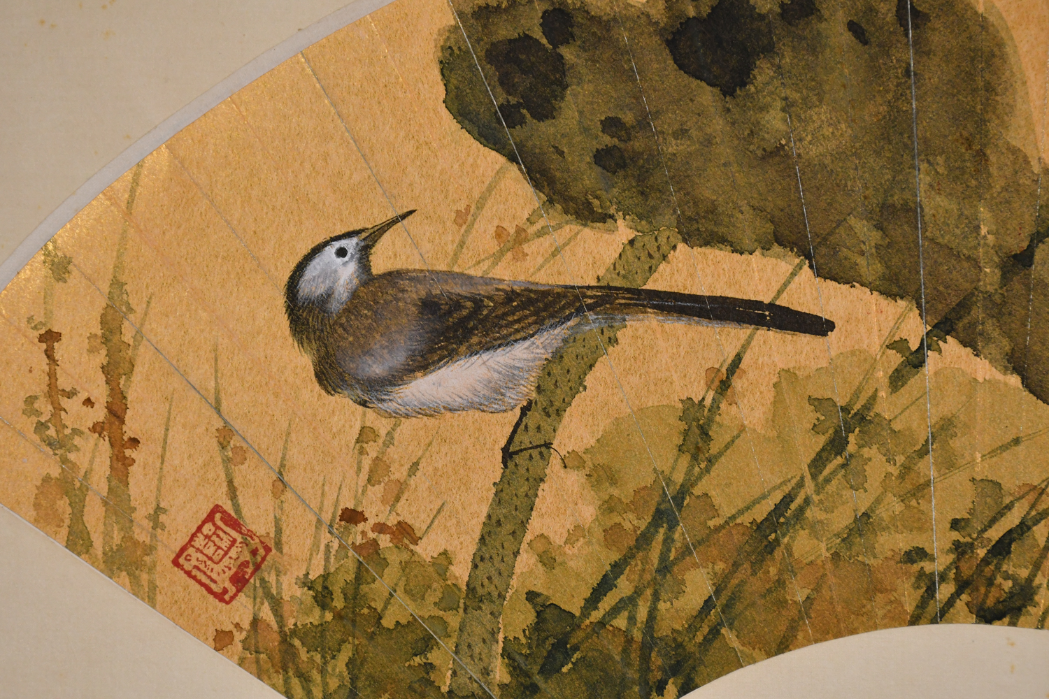 謝稚柳(1910-1997）款花鳥扇面| Stunning Arts Gallery & Auction Inc
