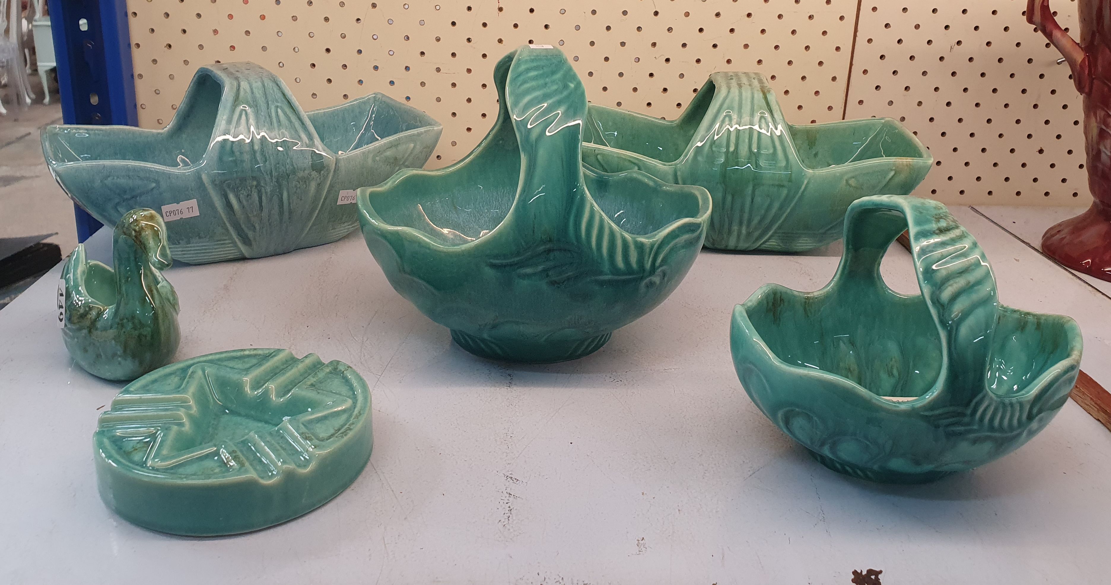 A Group Of Mcp Mingay Pieces In Mottled Teal