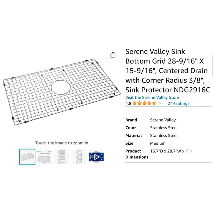 Serene Valley Sink Bottom Grid  28.5"x15.5"