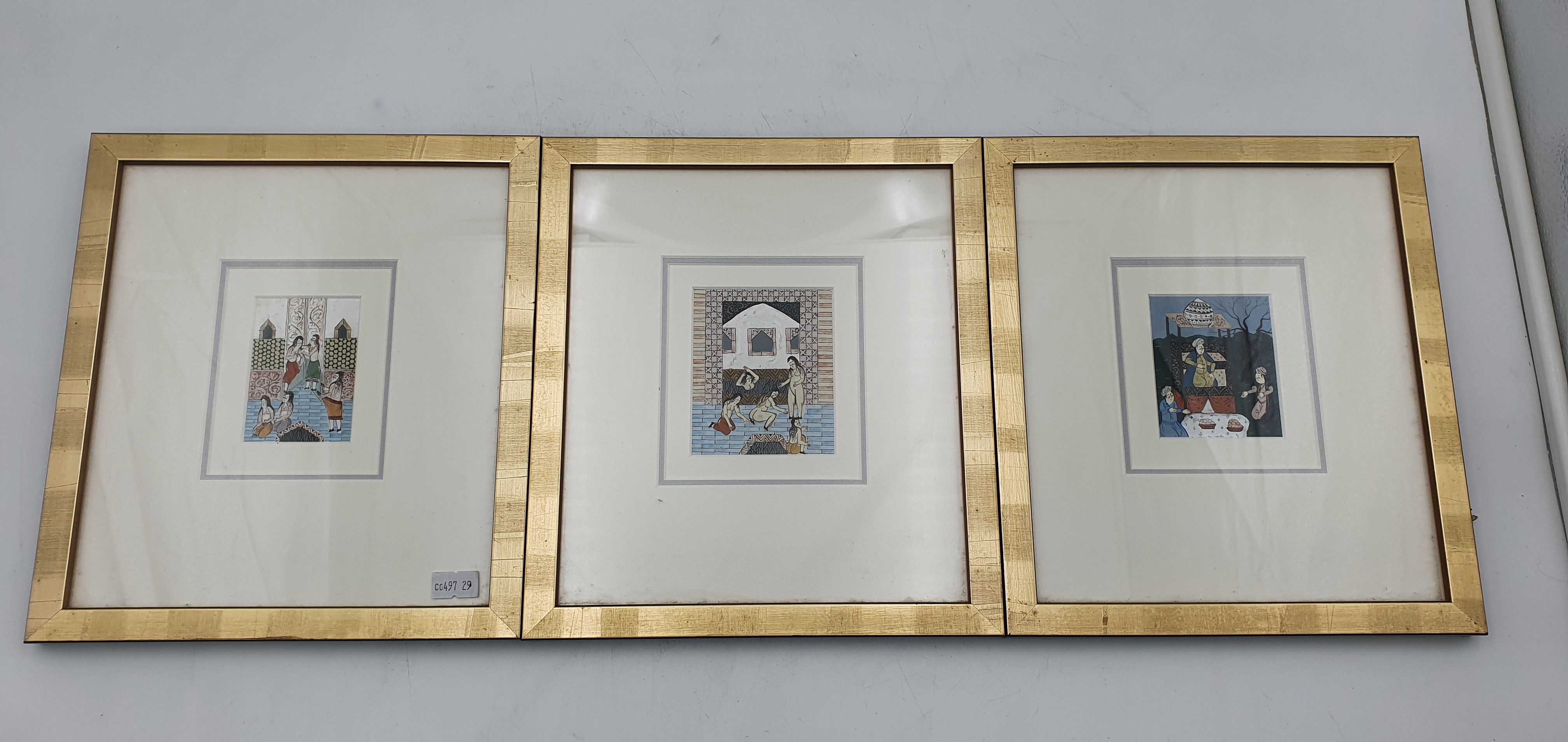 155 · THREE INDO PERSIAN MINIATURE PAINTINGS