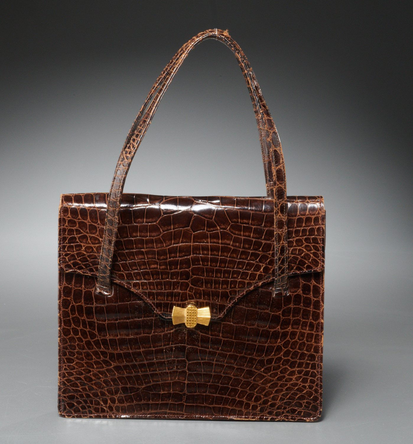 BIOSA Alligator Pattern Hobos Zipper Handbag Women Vintage PU Pure Color  Underarm Shoulder Bag 