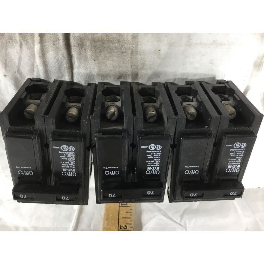 (Buying 3) Eaton BR270 C270- 70 AMP 2 Pole 120/240V Circuit Breakers