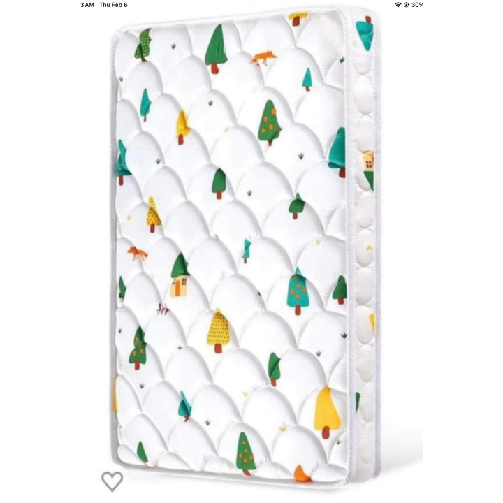 Vibe Bear Soft Memory Foam Mini Crib Mattress 38"x26"x3"