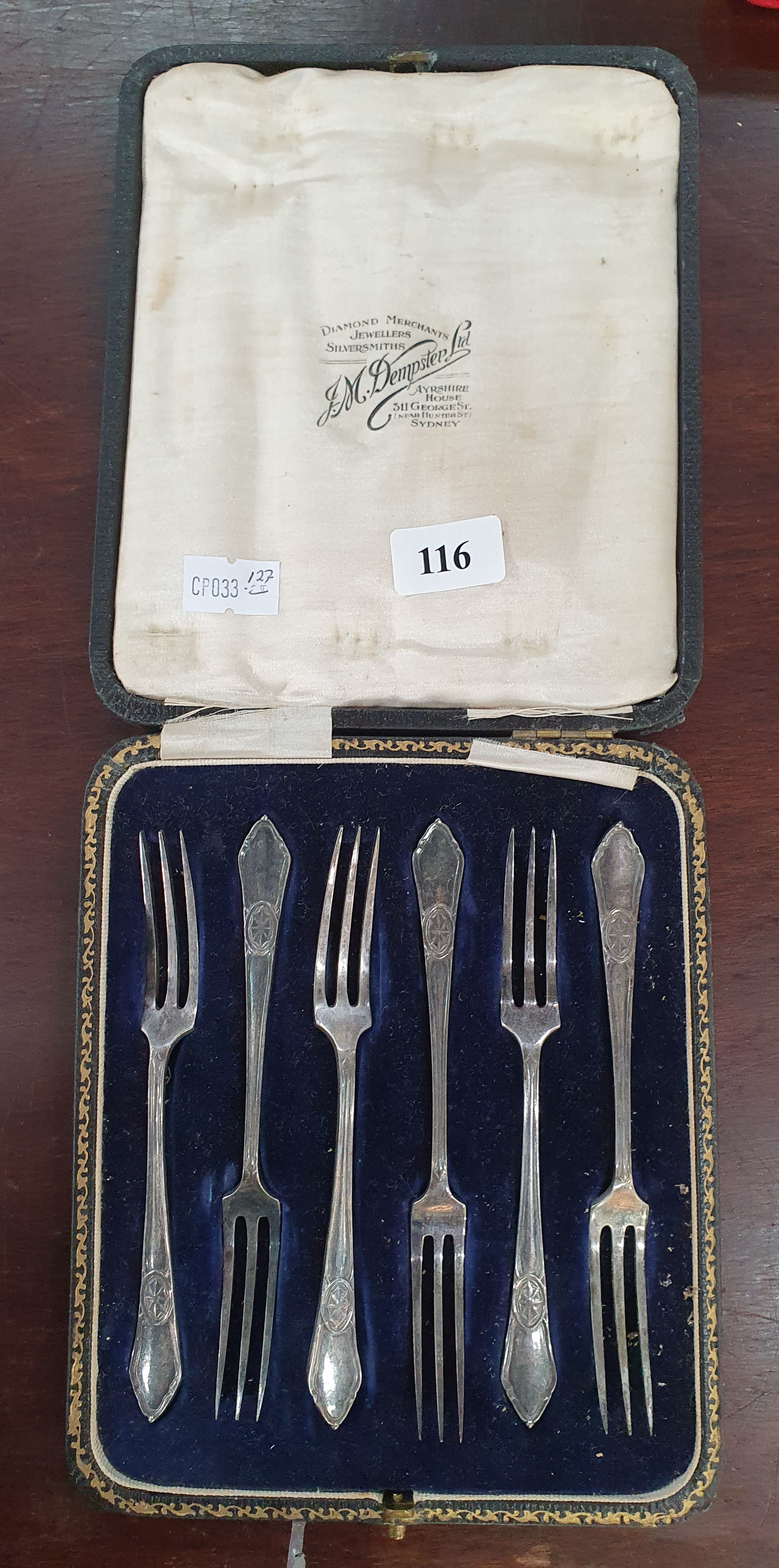 116 · A SET OF SIX 'DIXON' SILVERPLATED FORKS