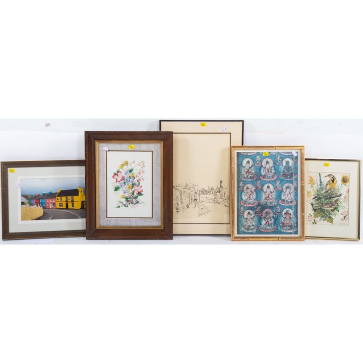 Group of Five Assorted Framed Artworks