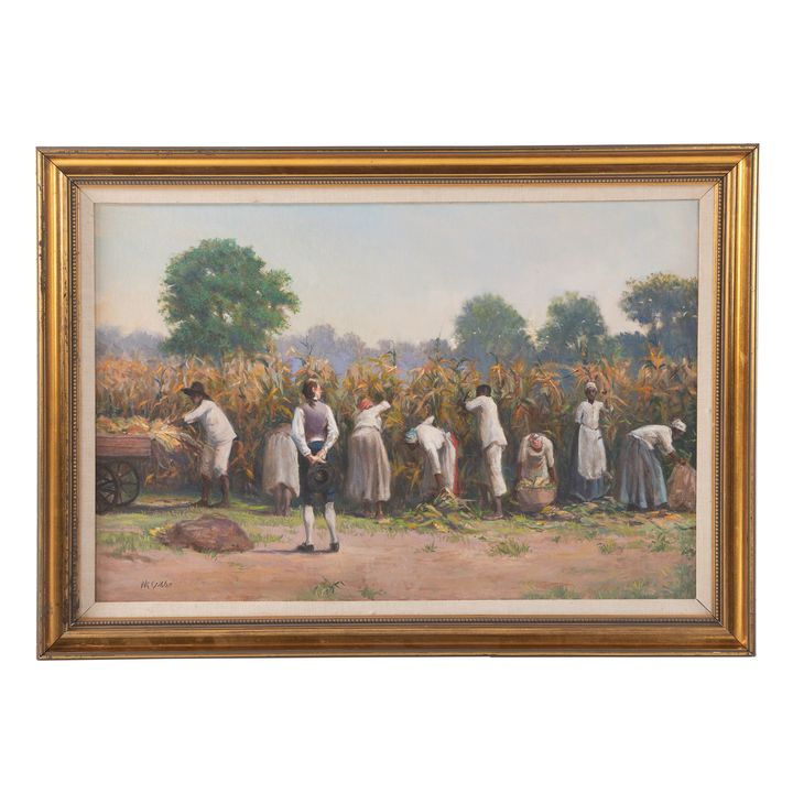 Nathaniel K. Gibbs. "Cornfield..." Oil