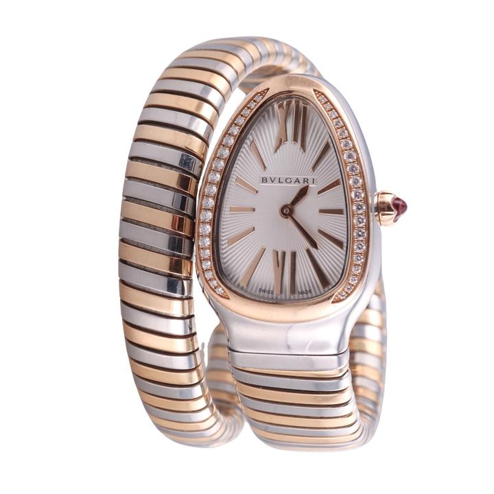 Bulgari Bvlgari Tubogas Serpenti Diamond Two Tone Watch SP 35 SPG