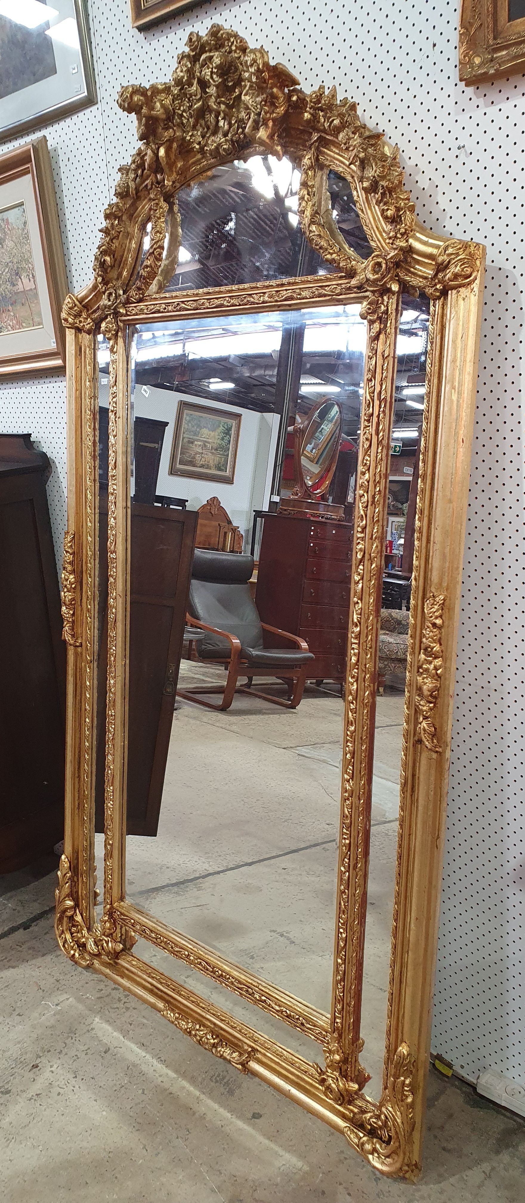 A Decorative Gilt Framed Entrance Mirror
