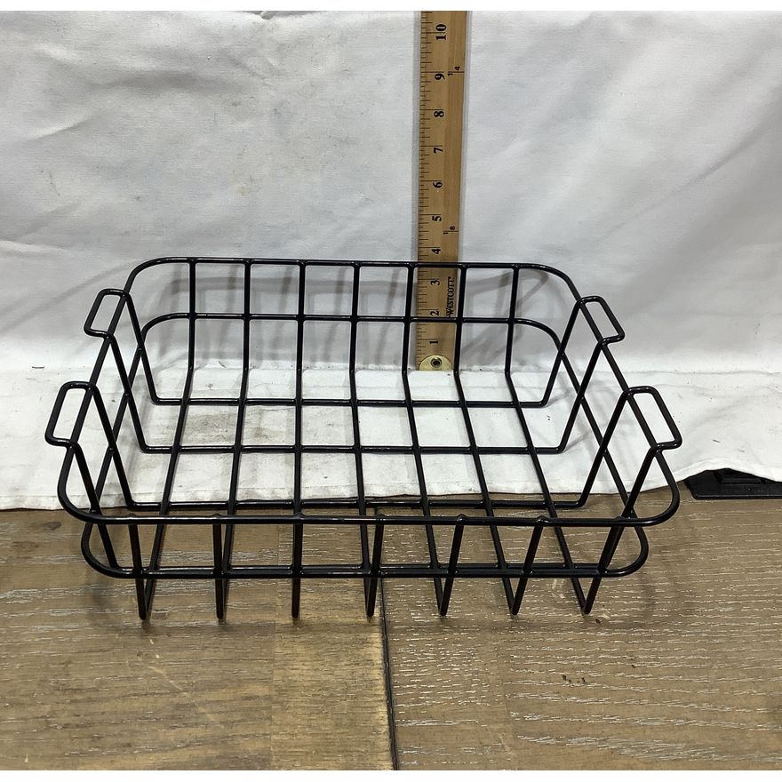 12" x 9" x 4" Black Metal Storage Basket