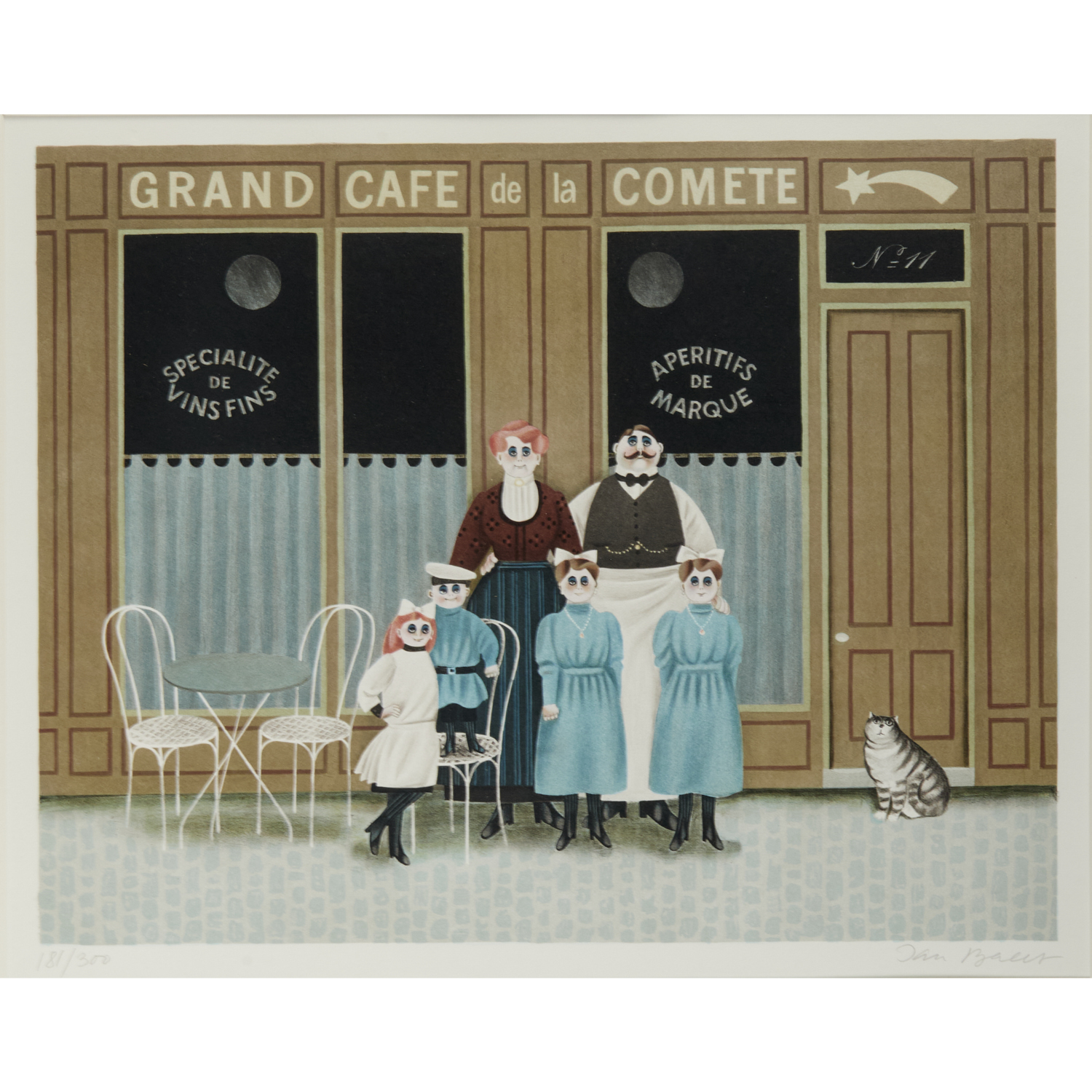 他の方発送×JEAN JANSEM【カフェシアターの一幕】lithograph Jan Balet, color lithograph | Millea Brothers