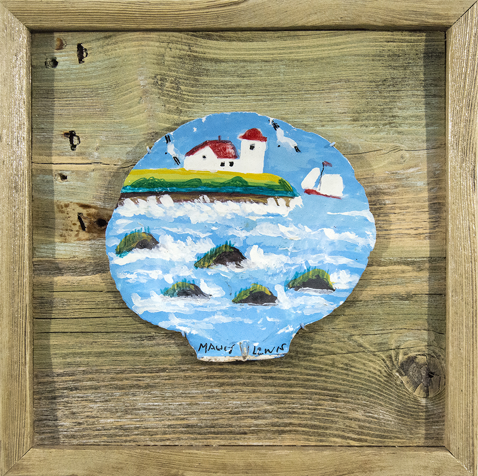 Maud Lewis, Painted Shell Harbour Scene | BYDealers Auction House Inc