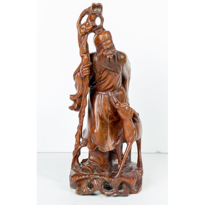 A Chinese hardwood carving of figure
