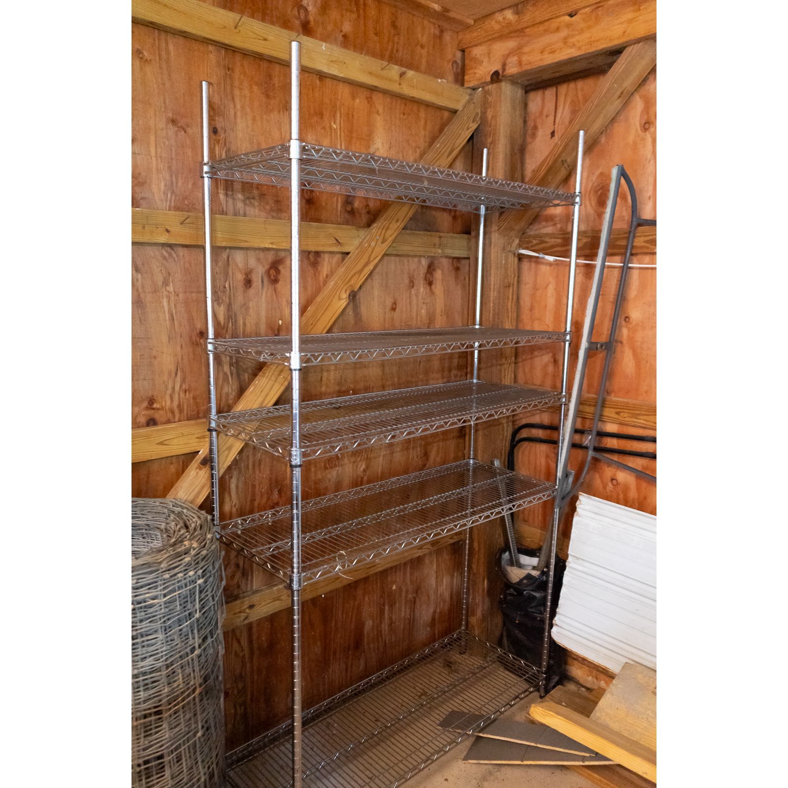 Five Shelf Rack Chrome Industrial Five-Shelf Rack | Harritt Group, Inc