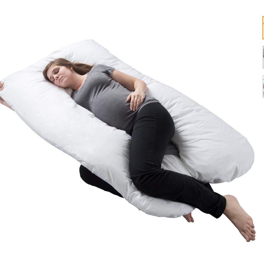 Blue Stone Full Body Contour U Pillow For Pregnant Women (White)
