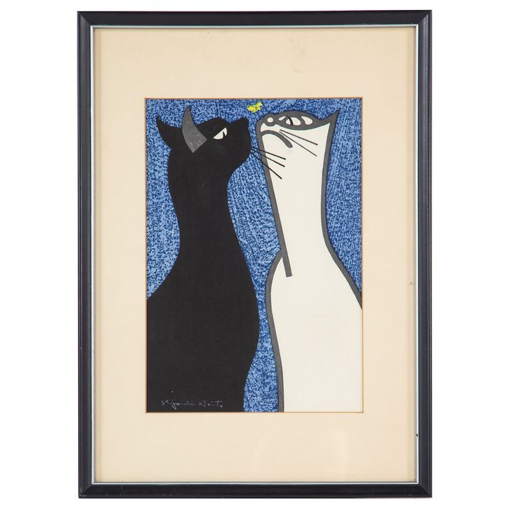 Kiyoshi Saito. "Steady Gaze," color woodblock
