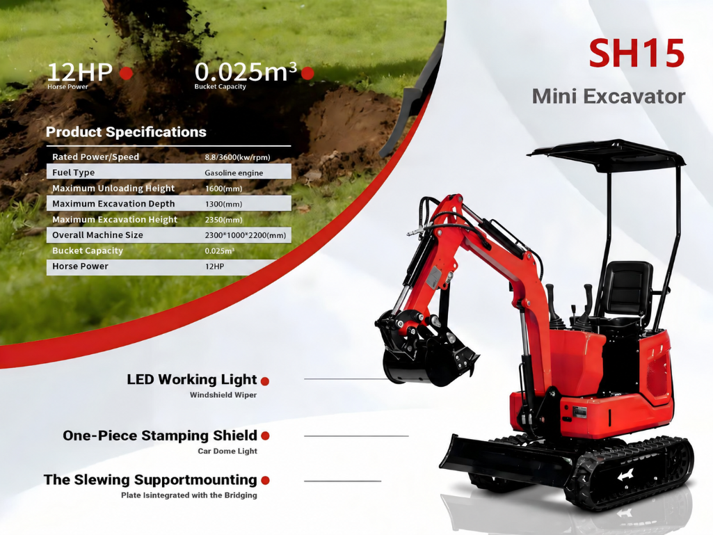 2026 SDLANCH SH15 Mini Excavator, Gasoline Engine, Unused | Bid Venues