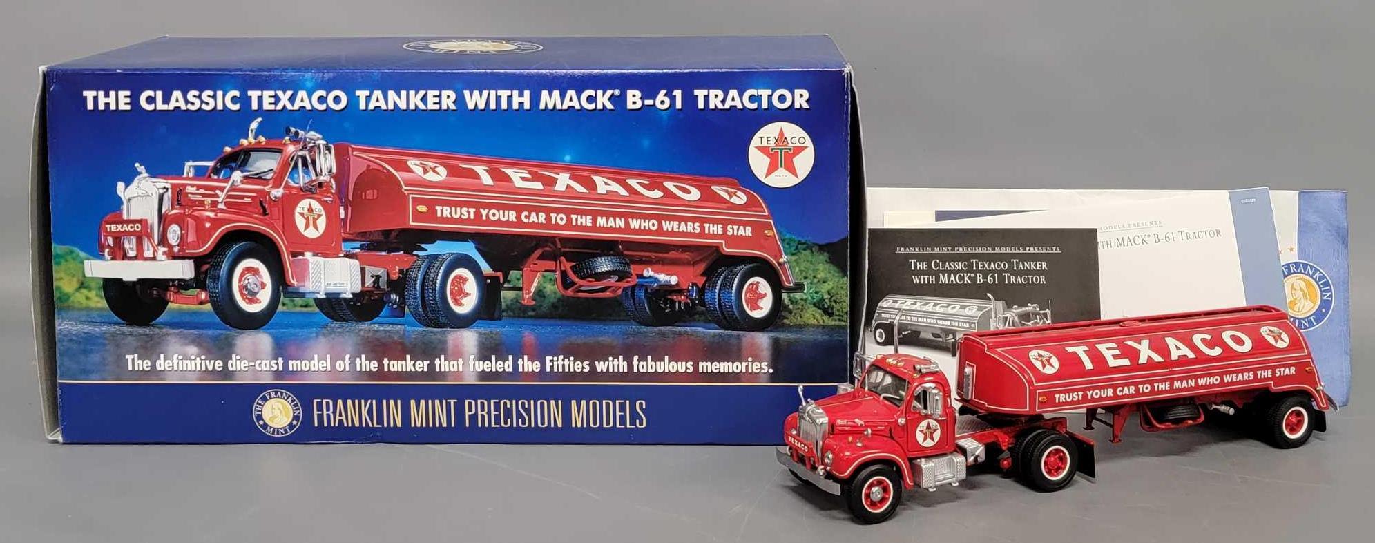 Franklin Mint 1/43 scale Texaco Tanker with Mack B-61 Tractor in original  box