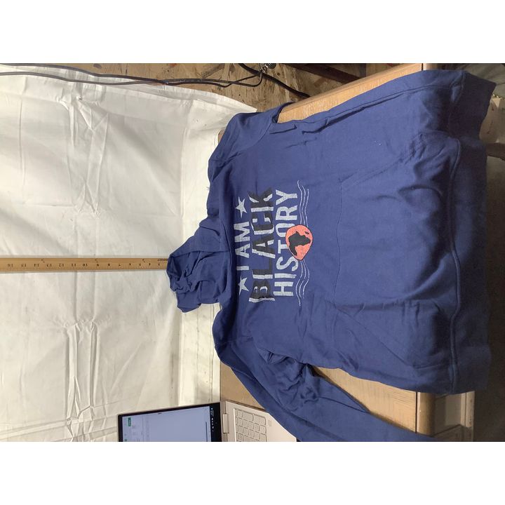Well Worn Blue "I Am Black History" Hooded Sweatshirt Size XL