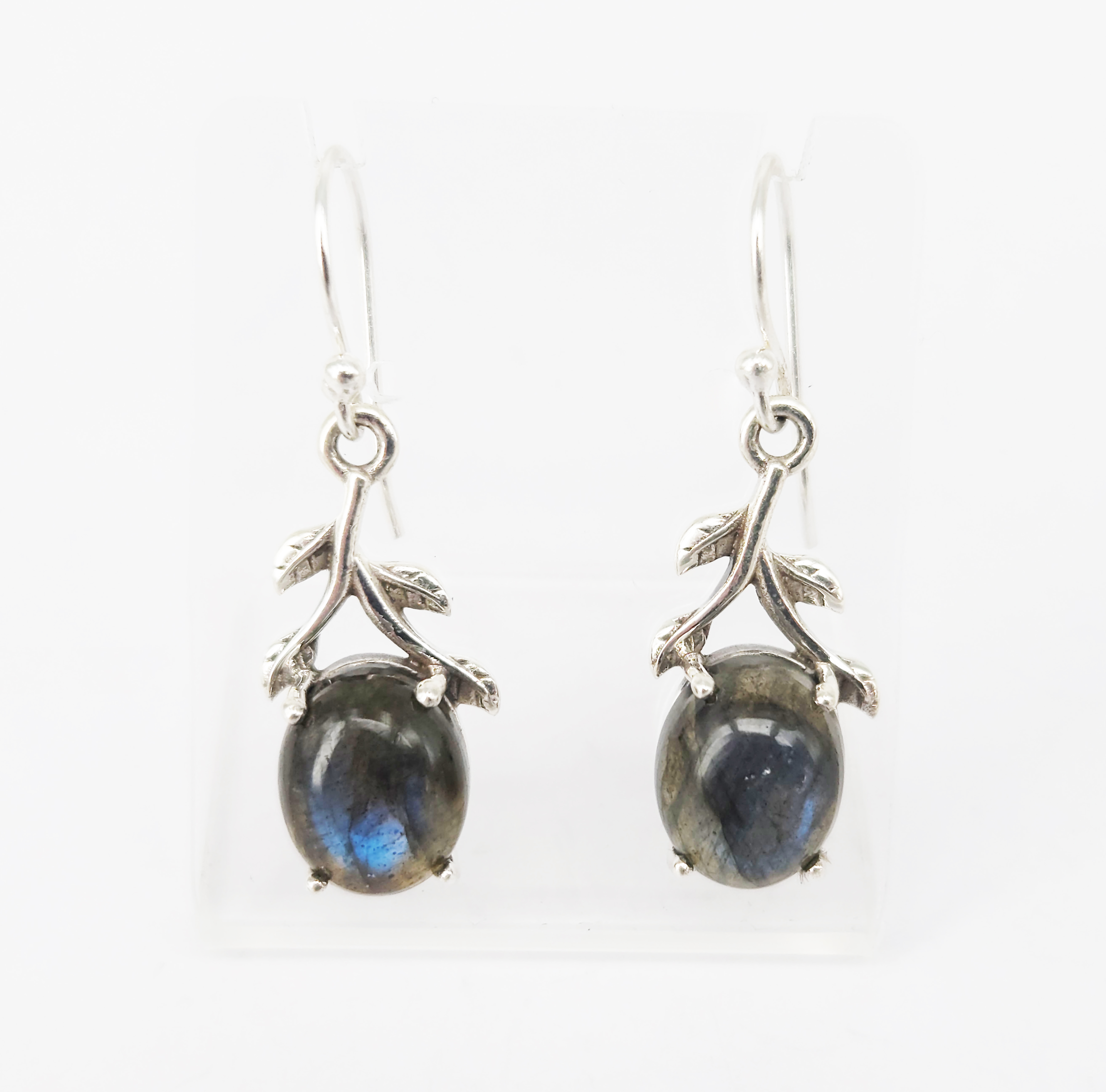 352 · A PAIR OF LABRADORITE AND LARIMAR DROP EARRINGS