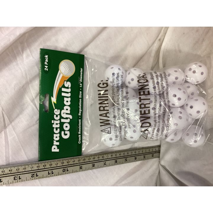 Practice Golfballs (Crack Resistant, Regulation Size, 1.6'' Dia.) 24pk