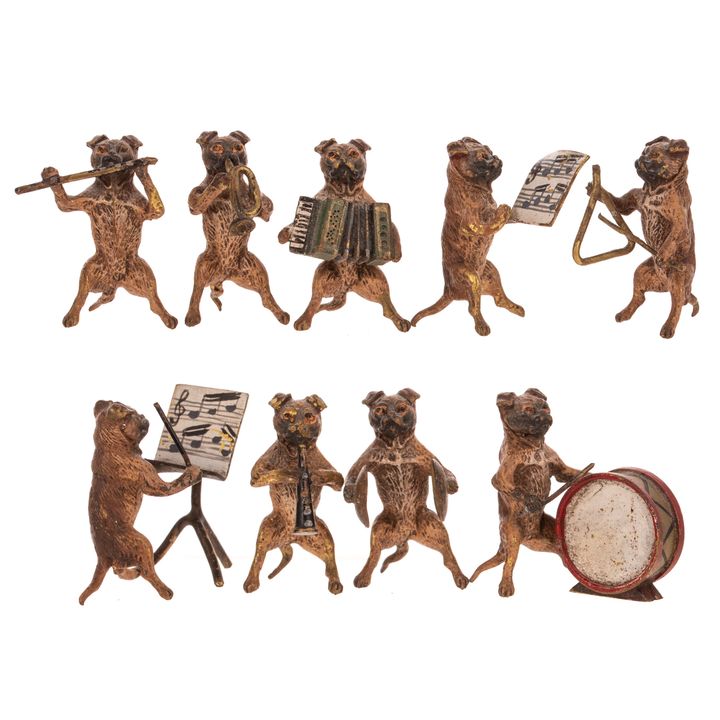 Vienna Cold Painted Bronze Dog Band