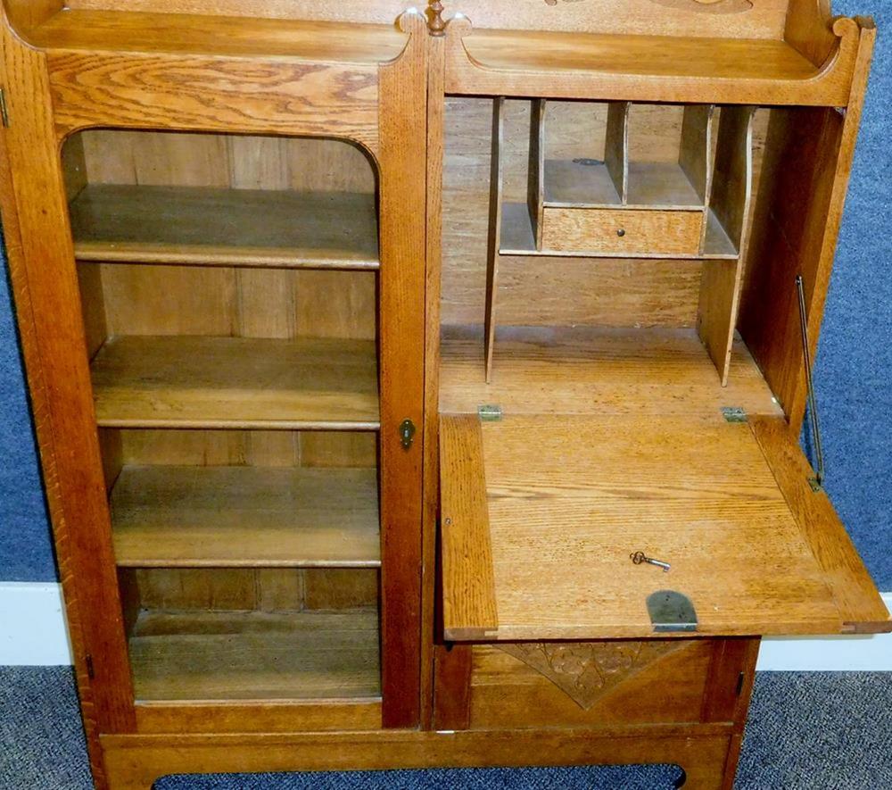 Antique C 1900 Larkin Oak Side By, Side By Side Secretary Bookcase