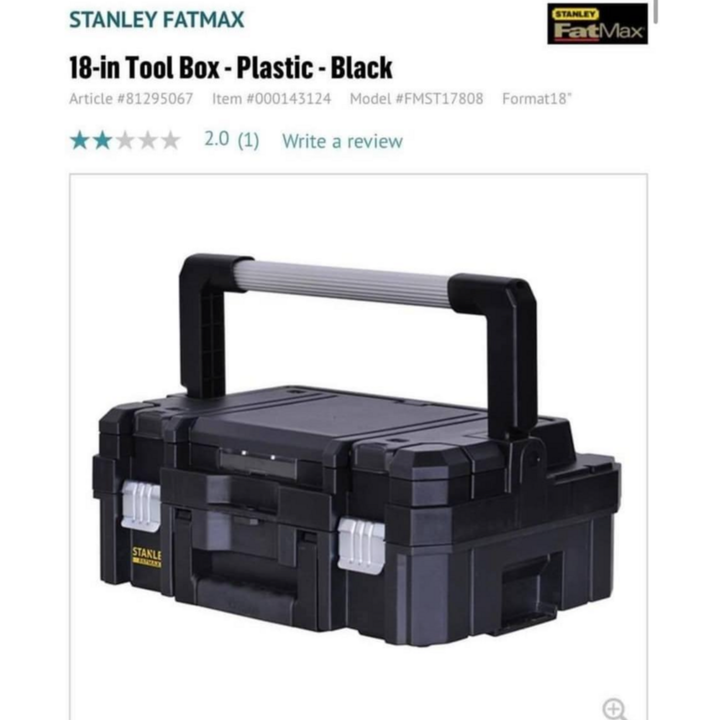 Stanley FatMax 18" Plastic Tool Box