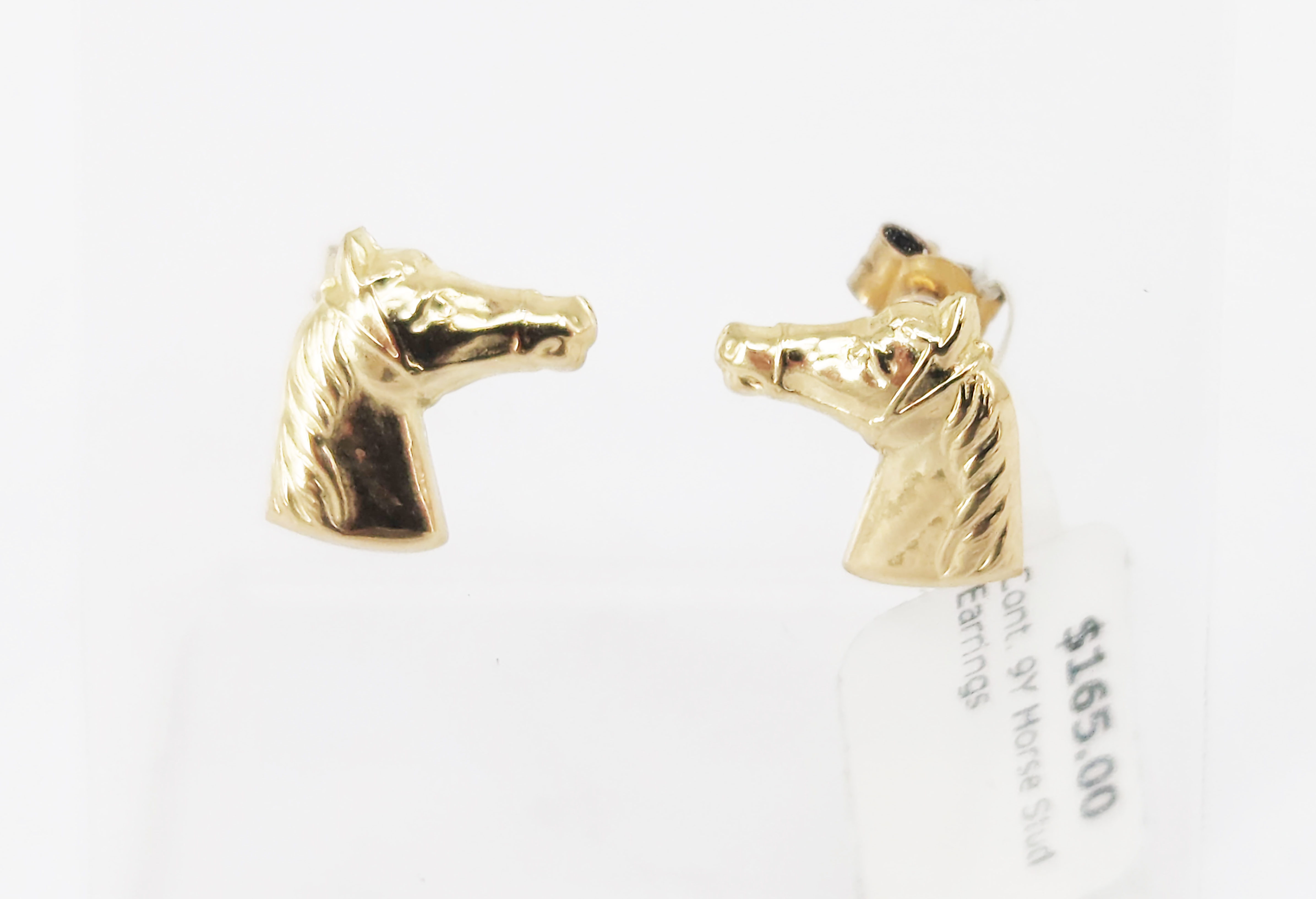 A Pair Of 9ct Yellow Gold Horse Stud Earrings