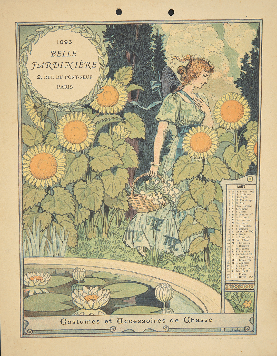 Belle Jardiniére / 1896 Calendar. 1895. | Poster Auctions
