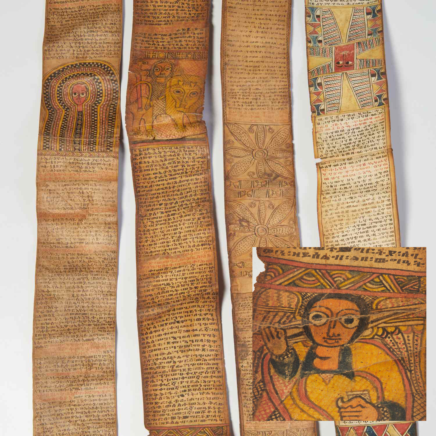 4 Ethiopian Illuminated Coptic Prayer Scrolls Barnebys