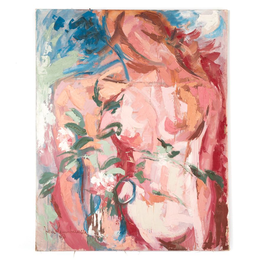 John Sennhauser. "Lovers VIII," oil on canvas