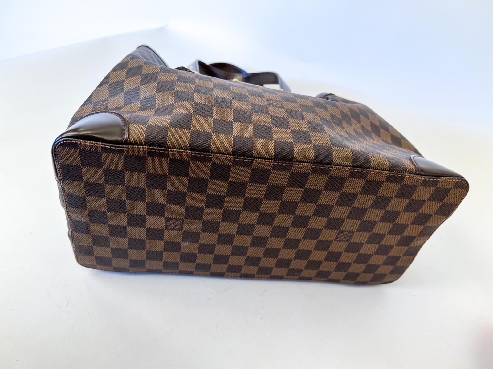 Louis Vuitton Damier Ebene Canvas Leather Chelsea Tote Bag Auction