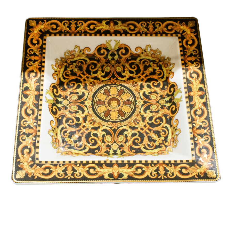 A Rosenthal meets Versace porcelain cigar tray in the Rococo pattern