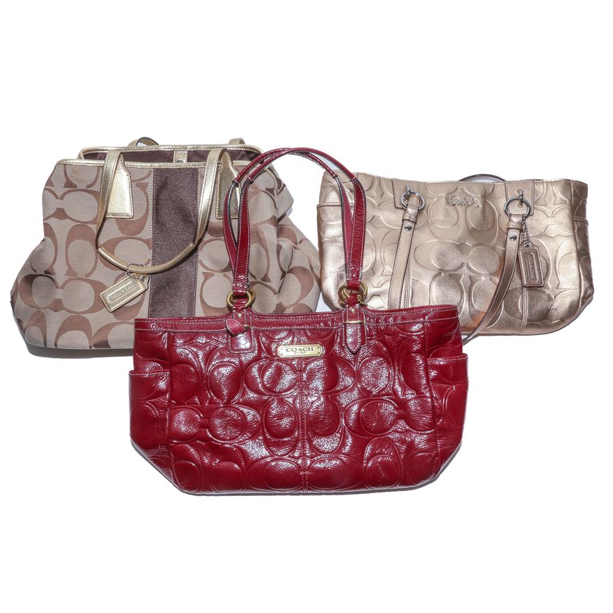 Three Coach Handbags with Wallets