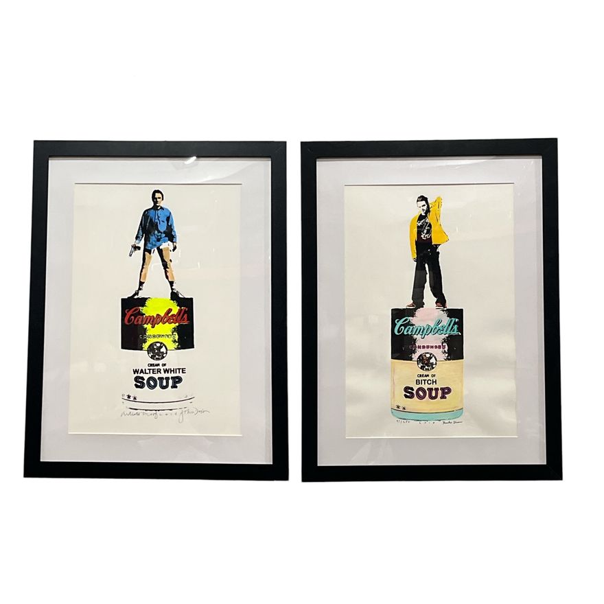 Two Warhol Style Pop Art Campbell's Soup Lithographs, Breaking Bad