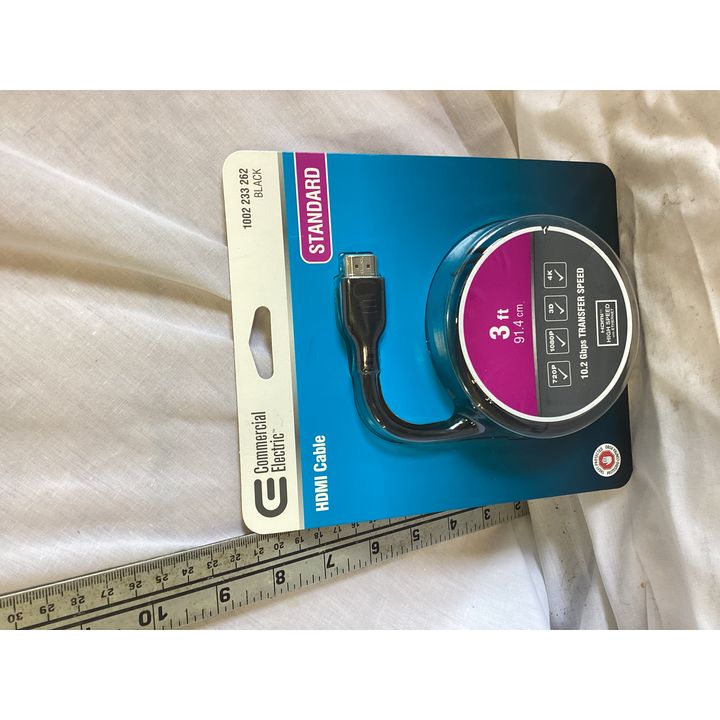 Commercial Electric 3ft Black Standard HDMI Cable