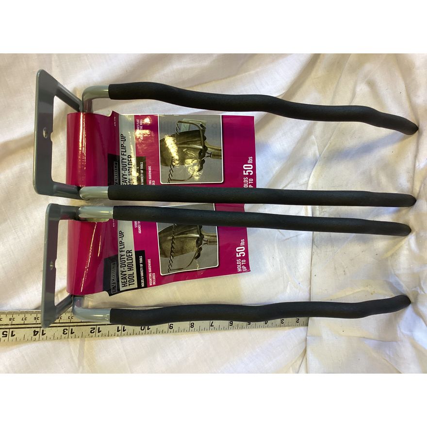 (2) Everbilt Heavy Duty Flip Up Tool Holder- Holds Up To 50lb (Mounting Hardware Included)