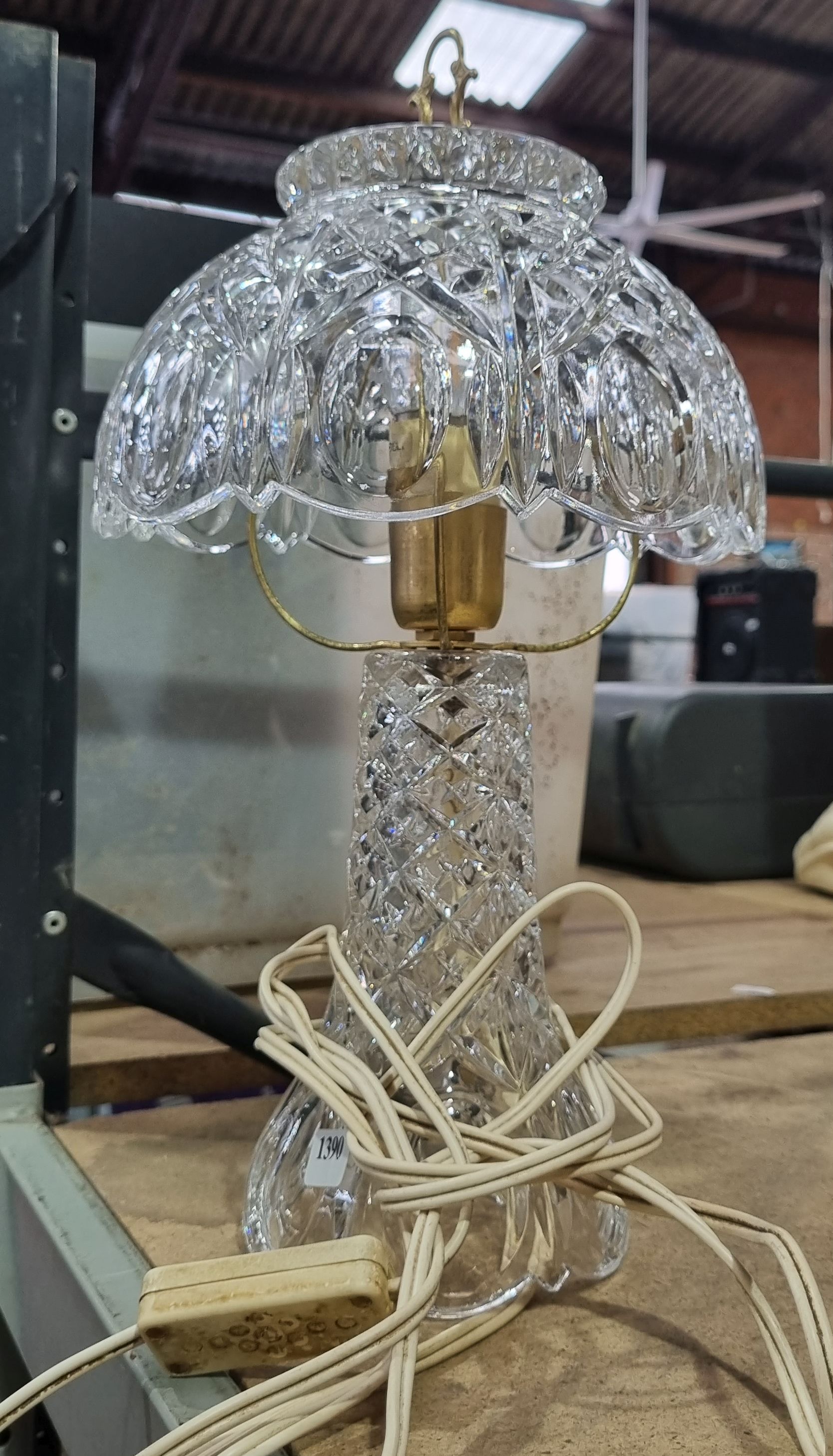 A Cut Glass Table Lamp