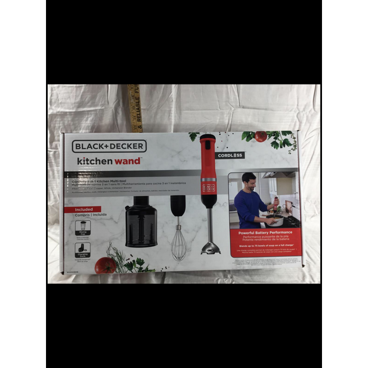 Black + Decker Kitchen Wand Cordless 3-In-1 Kitchen Multi-Tool w/ Attachments (Red)