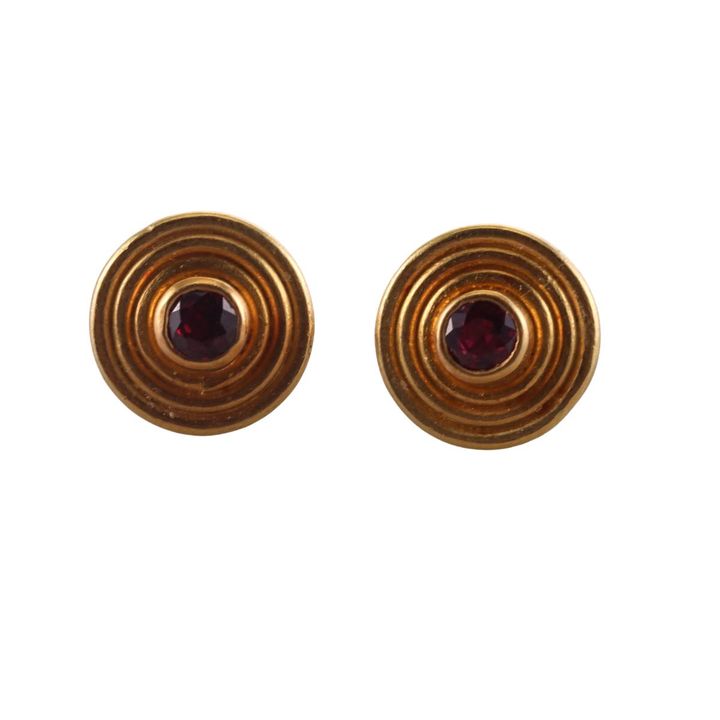 Reinstein Ross 22k Gold Ruby Stud Earrings