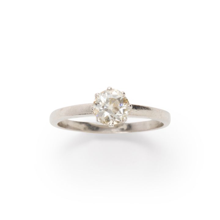 A diamond and platinum ring
