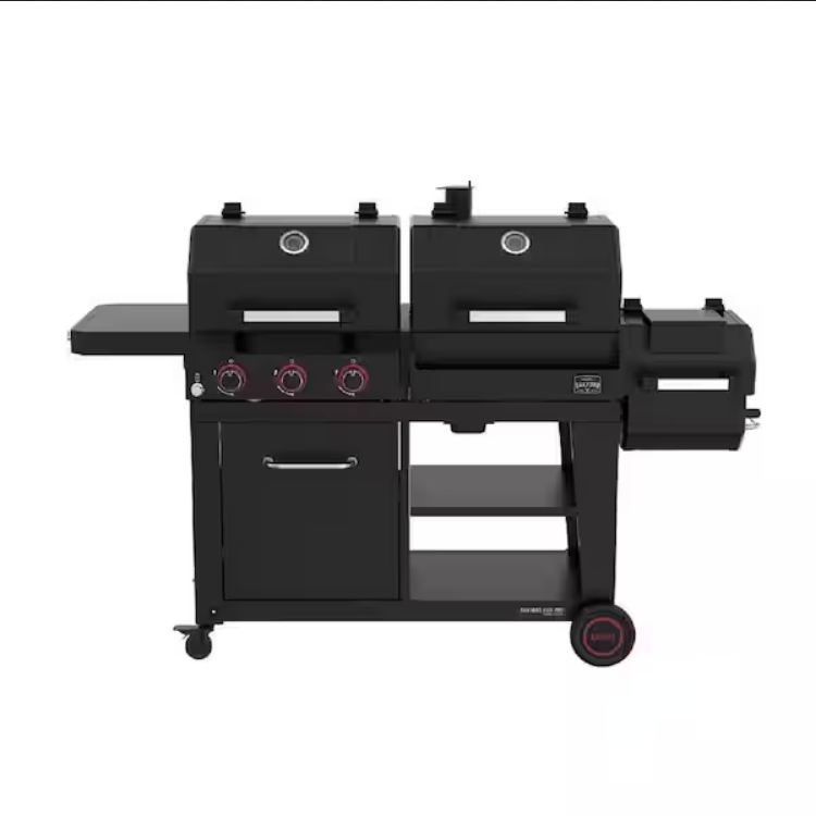 Nexgrill Oakford 1150 3Burner Plus Offset Smoker Charcoal and Propane