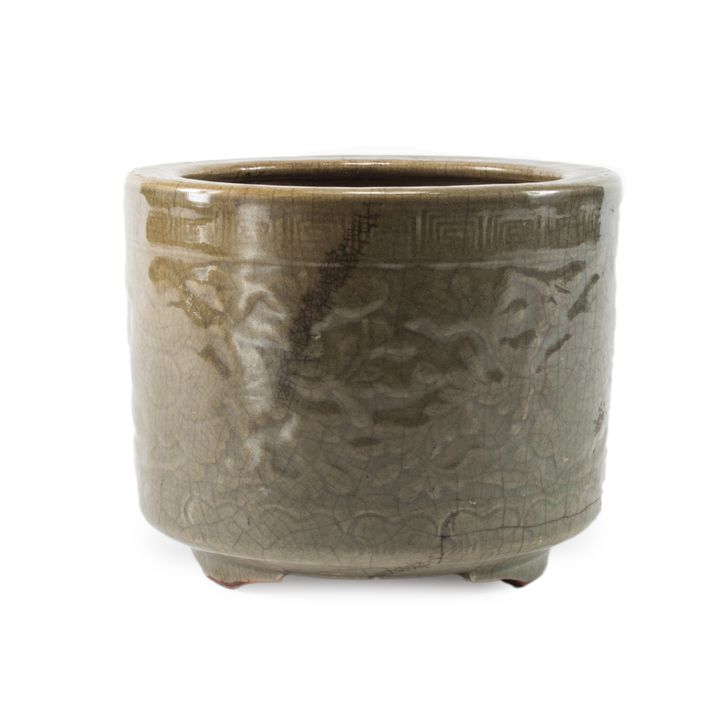 Chinese Longquan celadon glazed brush pot