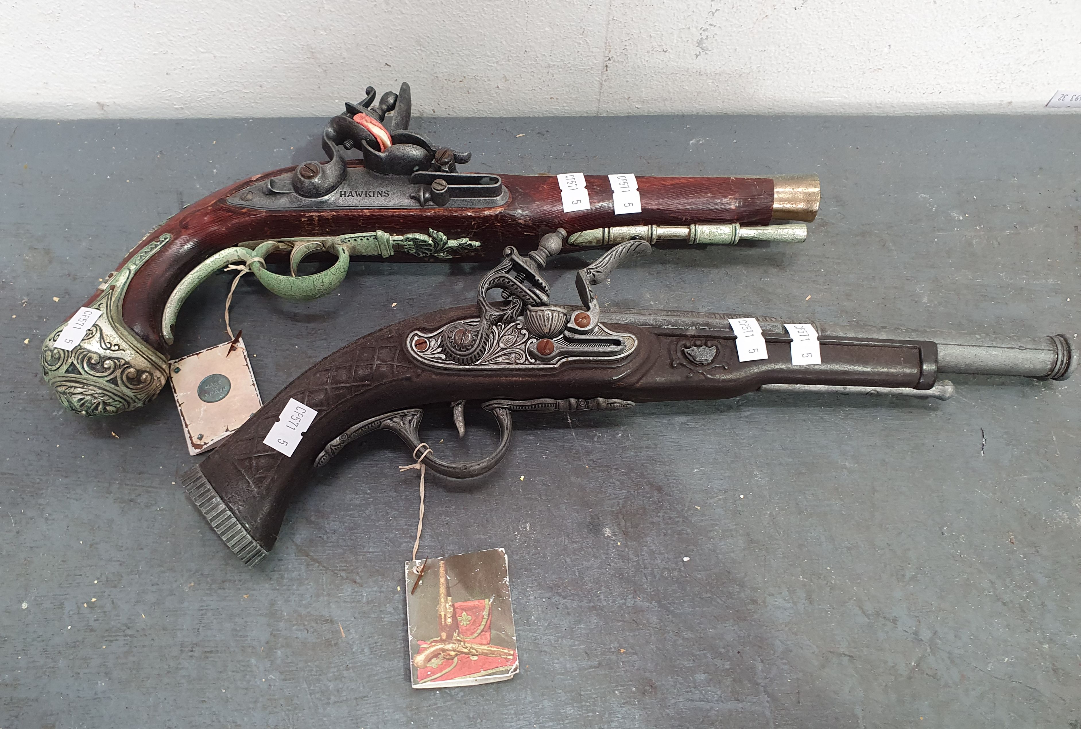 TWO REPLICA VINTAGE GUNS