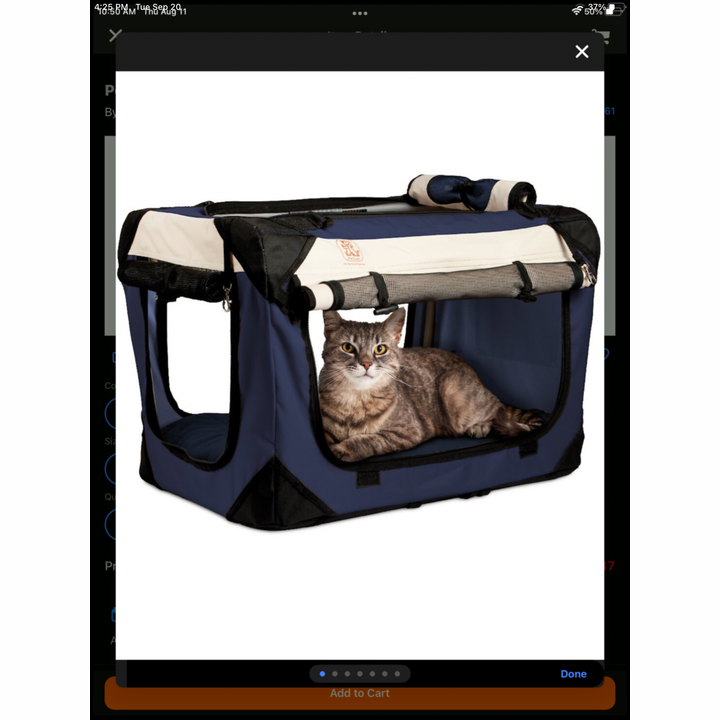 PetLuv Happy Cat Soft-Sided Cat Carrier Navy Blue (24x16x16)