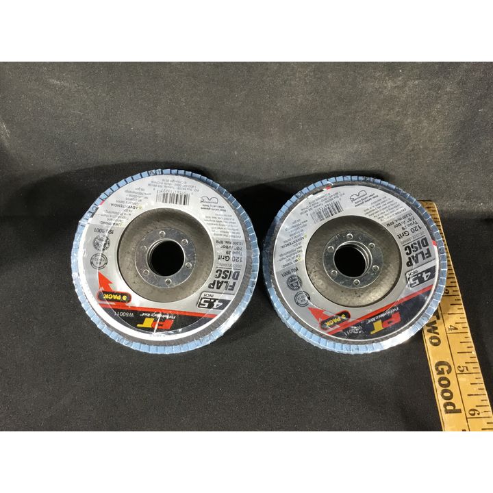 (Buying 2) Performance Tool 3 Pk 4.5" Flap Disc 120 Grit